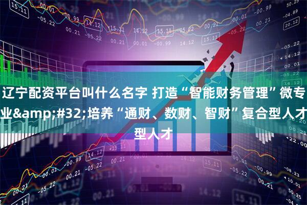 辽宁配资平台叫什么名字 打造“智能财务管理”微专业 培养“通财、数财、智财”复合型人才